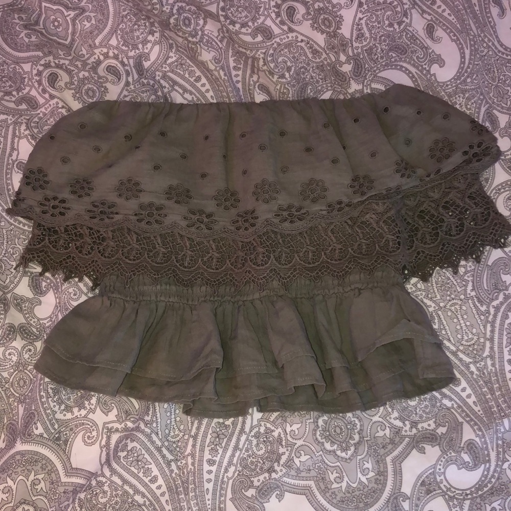 Strapless emerald crop top